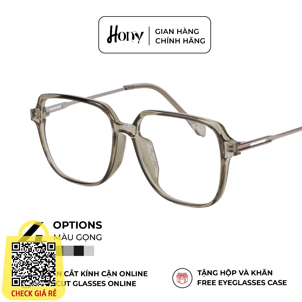 Mắt kính Unisex thời trang HONY - Gọng Acetate dáng vuông bo tròn thời trang