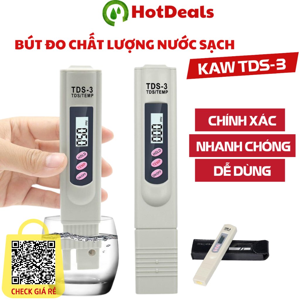 Máy Đo Kiểm Chất Lượng Nước KAW TDS-3 - Bút thử nước sạch chất lượng nước uống sinh hoạt