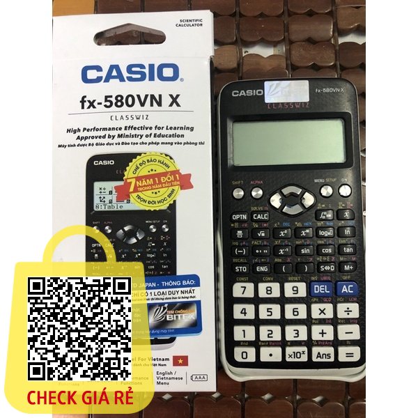 Máy tính Casio 580VNX, máy tính Casio 580 VNX, máy tính 580 VNX, máy tính cầm tay 580, máy tính học sinh.