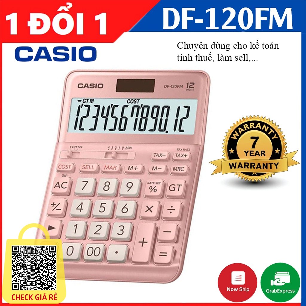 Máy Tính Casio DF-120FM Hàng Chính Hãng - Máy Tính Cỡ Trung Chuyên Dùng Cho Kế Toán Tính Thuế, Làm Sell, Tính Chi Phí,..