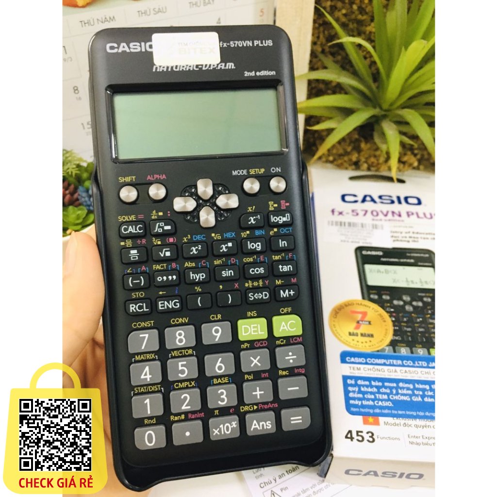 Máy tính Casio FX 570vnx Đen , Độ Chính Xác Cao , Giá Rẻ