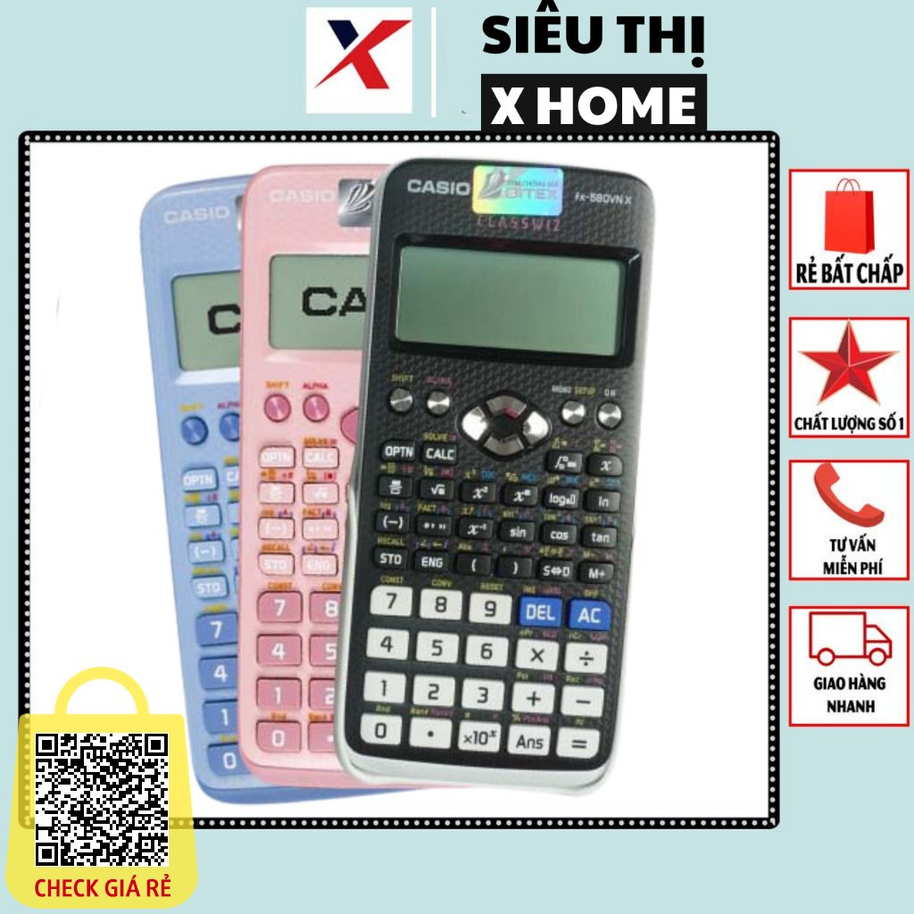 Máy tính casio fx 580vnx/ 570 es plus 2nd/ 570vn plus, độ chính xác cao, máy tính bỏ túi giá rẻ