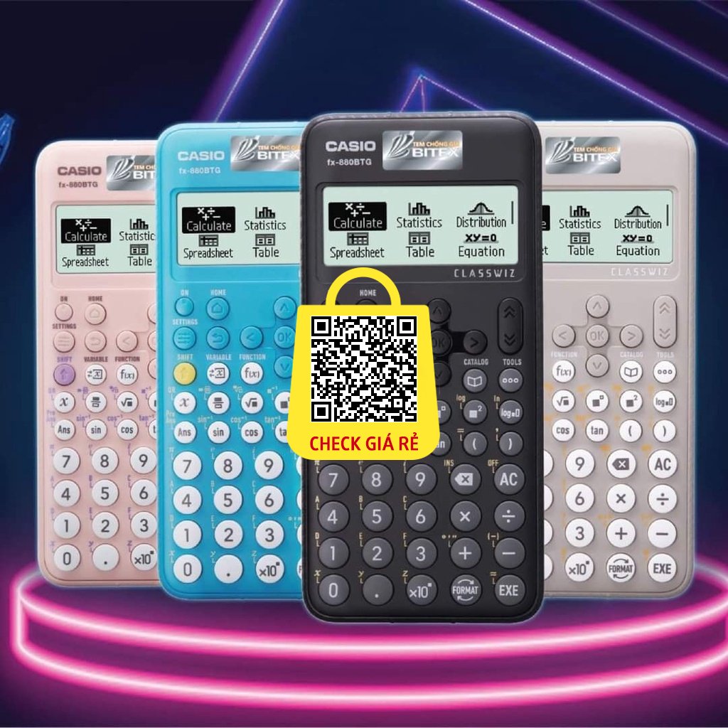 Máy tính Casio FX-880 BTG (Casio 880) Đủ màu- QR Code - B/h 7 năm - N/k Bitex