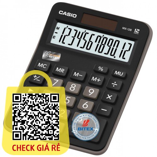 Máy tính CASIO MX-12B - Chính hãng Bitex, Bảo hành 7 năm