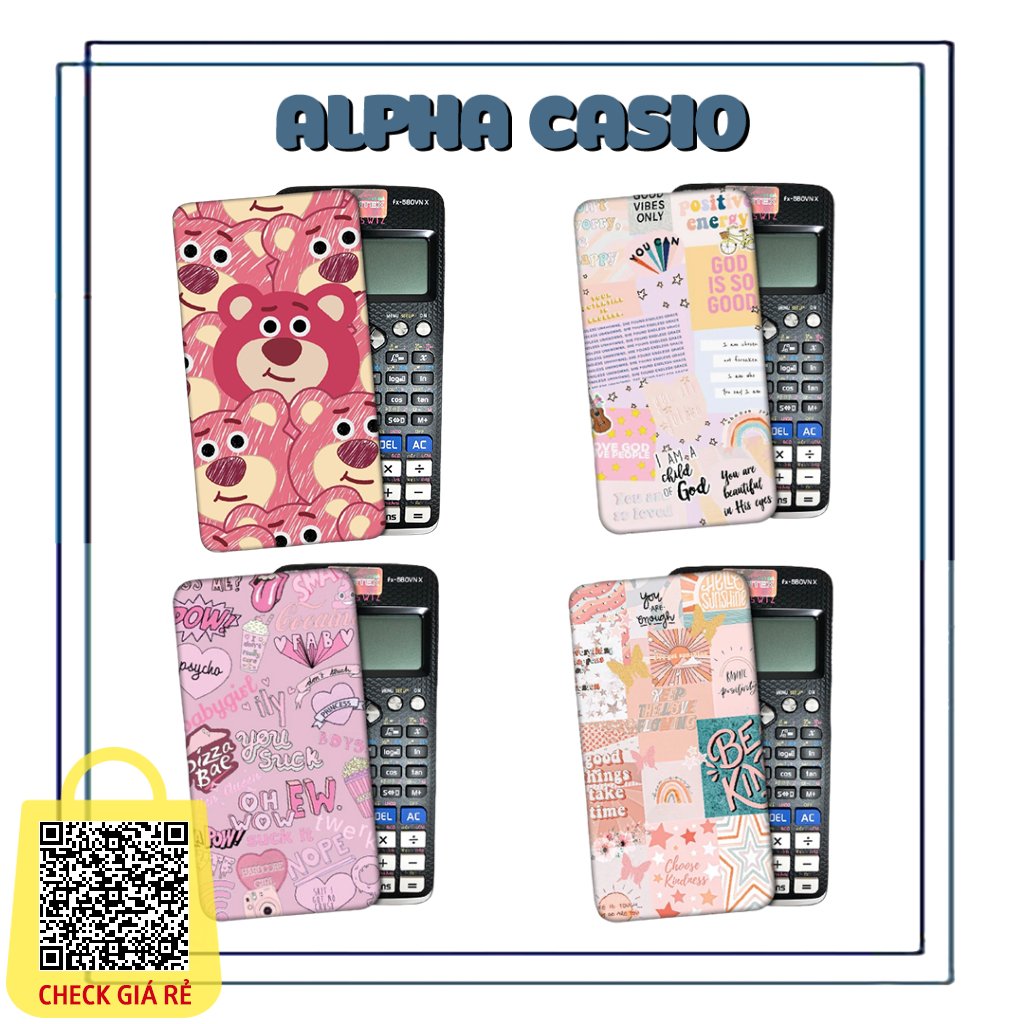 Miếng dán decal Hồng Pink máy tính cầm tay casio fx 580vnx fx 570vnplus, fx880 BTG, 570esplus, 570 Eddtion,Vinacal