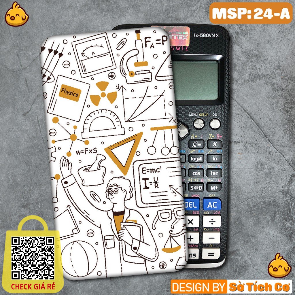 Miếng decal dán máy tính fx-570, fx-580, fx-880, Casio, Vinacal, Math MSP: 24