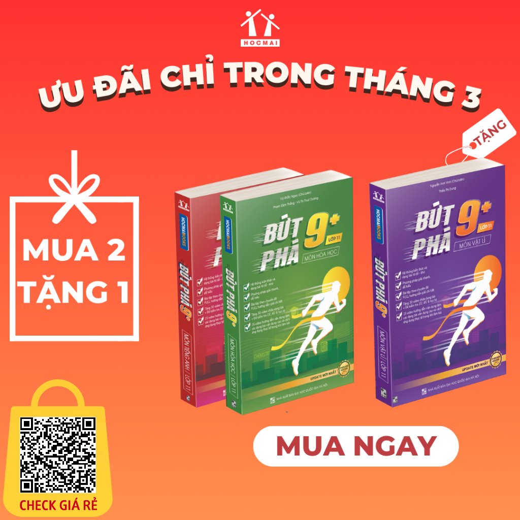 [Mua 2 tặng 1] Sách bứt phá 9+ lớp 11 môn Hóa, Vật lí, Tiếng Anh - tham khảo dành cho 2k7 - HOCMAI