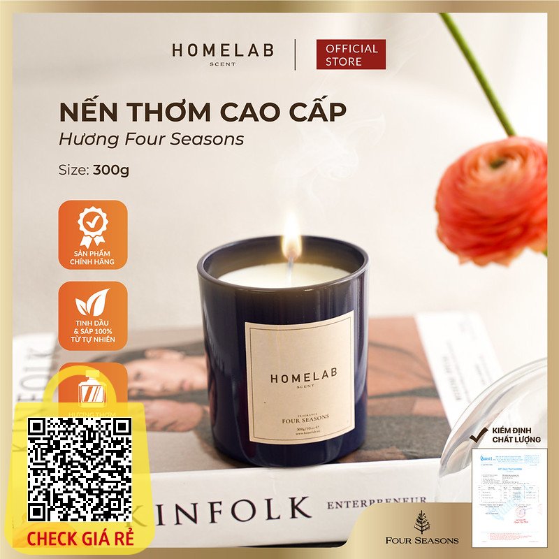 Nến thơm mùi khách sạn 5 sao FOUR SEASONS mùi hương sang trọng - tinh khiết 300g_HOMELAB