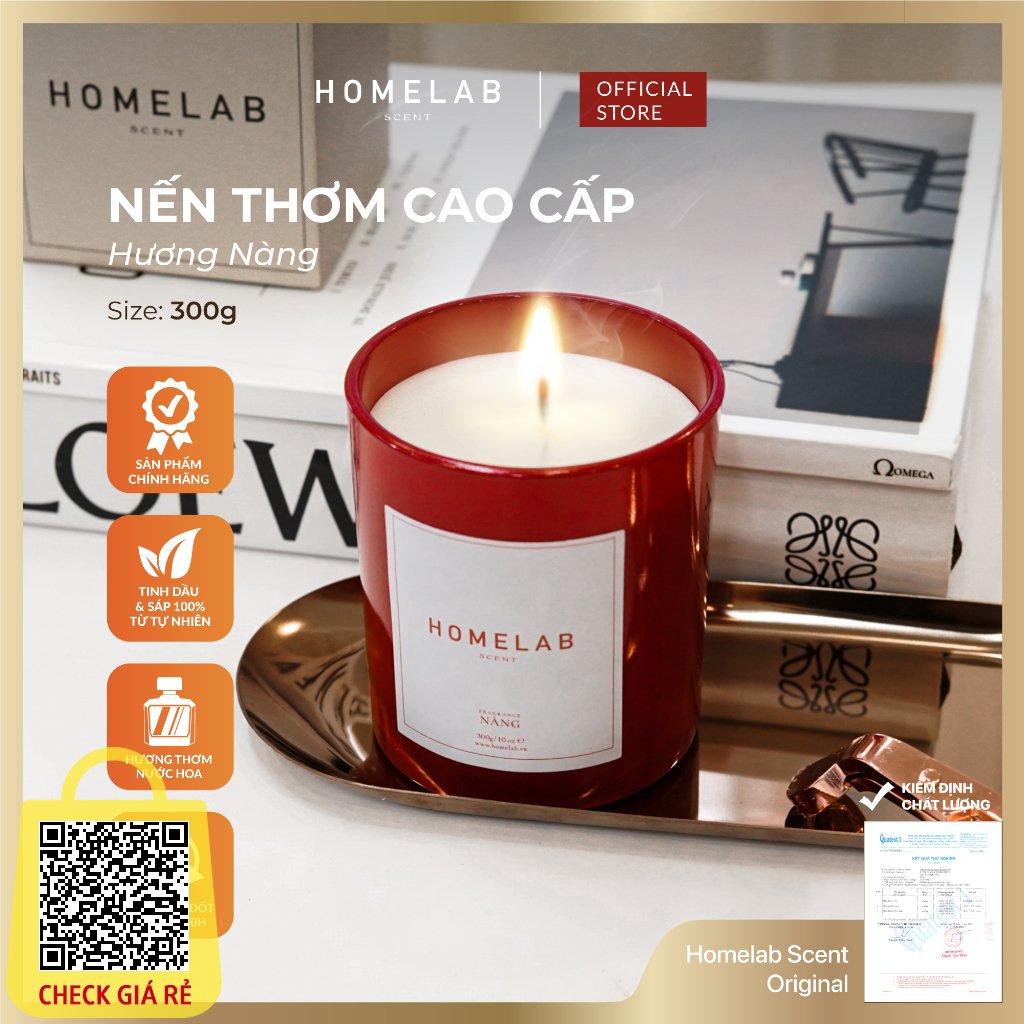 Nến thơm phòng cao cấp mùi hương NÀNG best seller mùi hương thiên nhiên quyến rũ - ngọt ngào 300g_HOMELAB