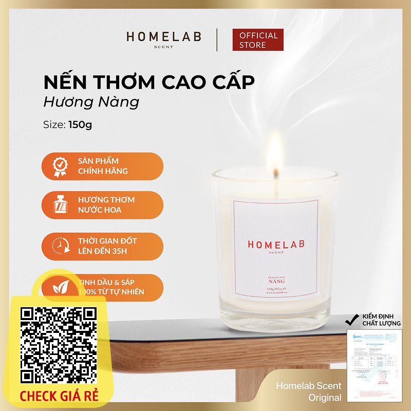 Nến thơm phòng mùi hương NÀNG best seller mùi hương thiên nhiên quyến rũ - ngọt nhẹ 150g_HOMELAB