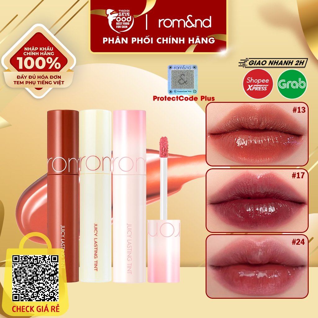 new bare 31 33 son tint bong sieu li cang mong han quoc romand juicy lasting tint 5 5g 12 do cherry 13 nau gach