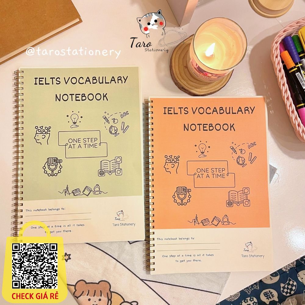 NOTEBOOK Vocabulary Sổ từ vựng IELTS, Sổ lò xo 4 Kỹ Năng IELTS Tiếng Anh Taro Stationery