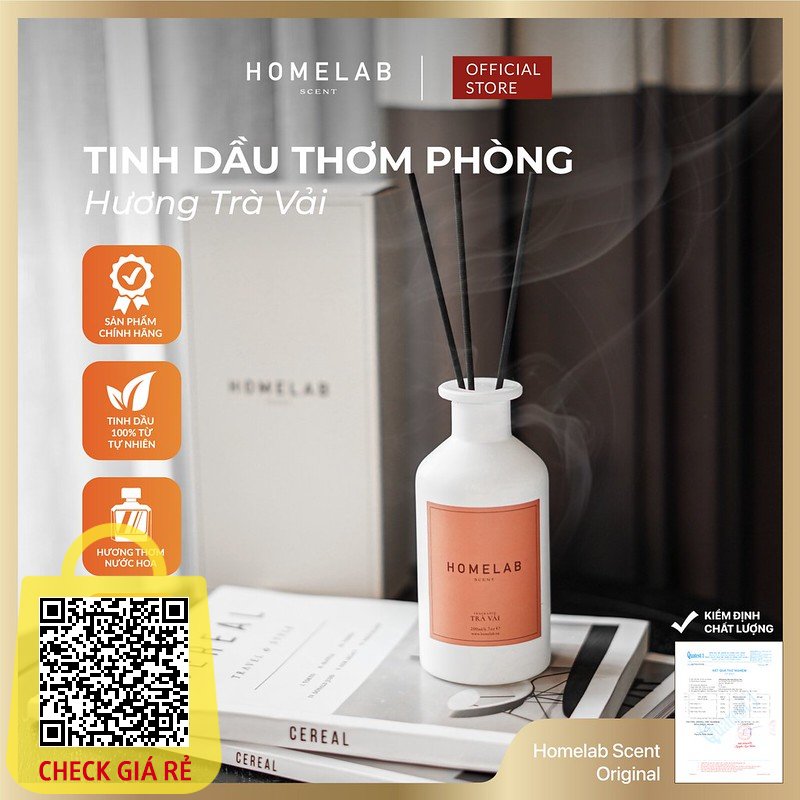 Nước hoa thơm phòng mùi hương TRÀ VẢI - Best seller - nước hoa thơm phòng cao cấp 200ml_HOMELAB