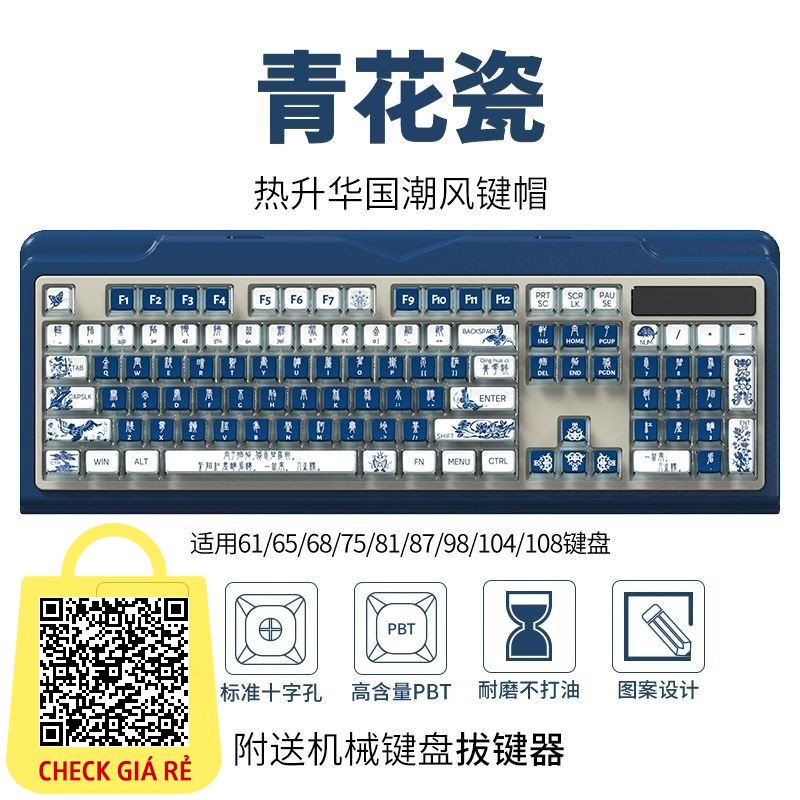 Phong cách hợp thời trang quốc gia Keycap Năm mặt thăng hoa Pudding Keycap Ánh sáng bốn mặt Chủ đề minh họa trong suốt Keycap