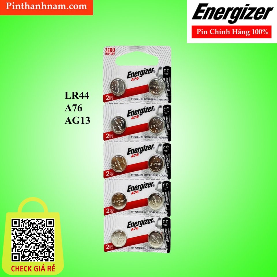 Pin LR44 Energizer A76 Vỉ 10 Viên Chính Hãng Thay Pin Máy Tính Casio