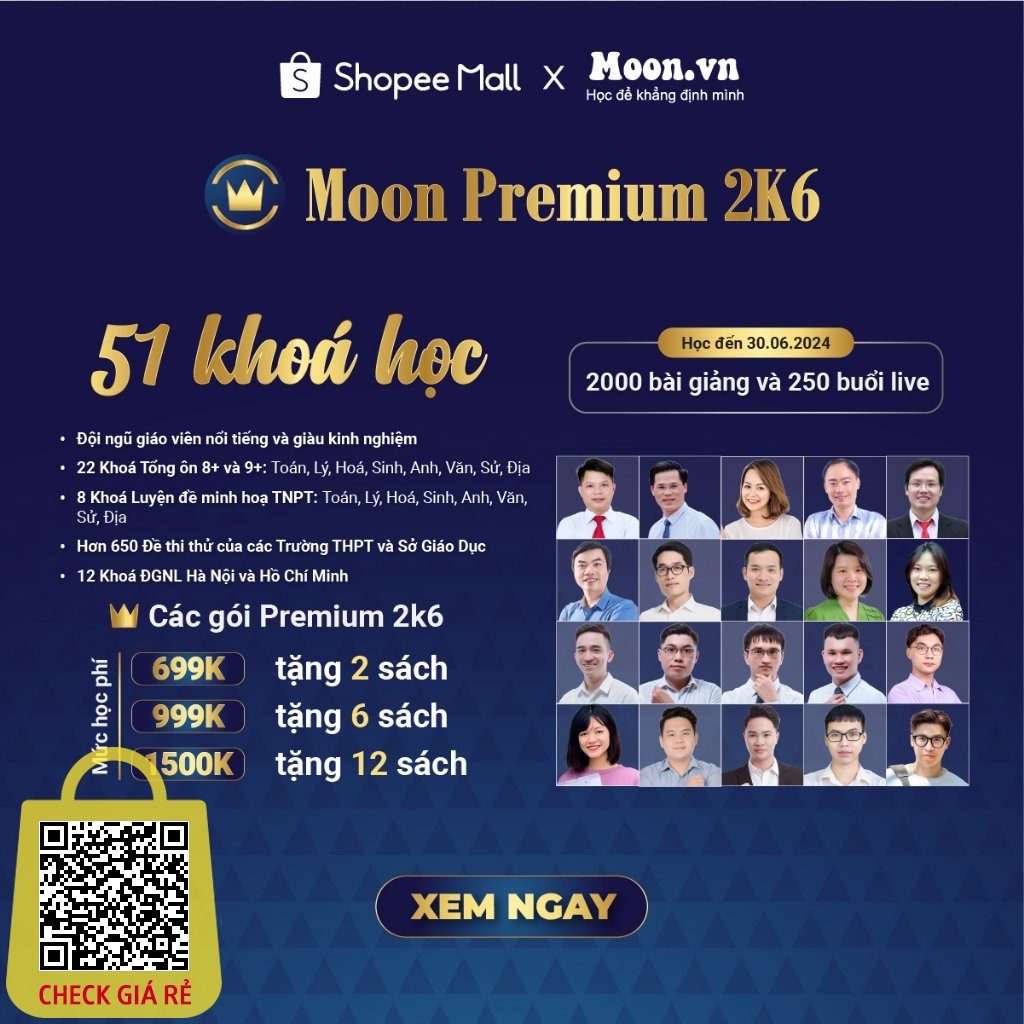 Premium giải pháp tối ưu luyện thi THPT - ôn thi đánh giá năng lực Moonbook