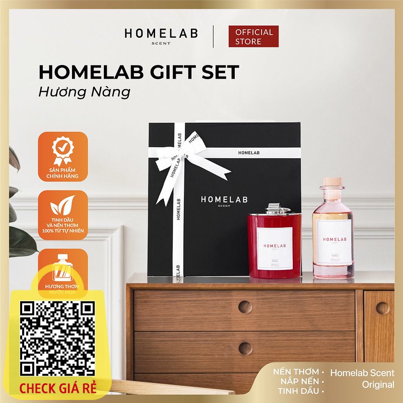 Quà tặng cao cấp_HOMELAB GIFT SET - Nến thơm & tinh dầu thơm phòng mùi hương NÀNG