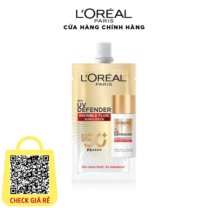  em chống nắng siêu mịn nhẹ bảo vệ da tối ưu L’Oreal Paris UV Defender Serum 5.5ml​ SPF 50+