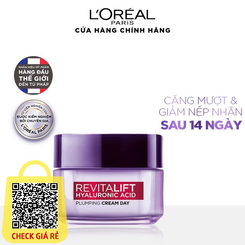  Kem dưỡng siêu cấp ẩm căng mượt da & giảm nếp nhăn L'Oreal Paris Revitalift Hyaluronic Acid 15ml