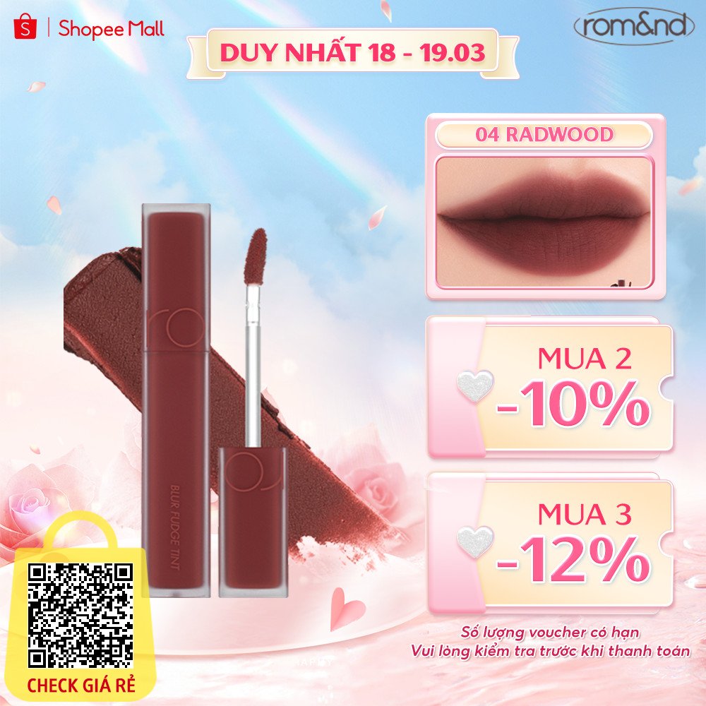 [Rom&nd] Son kem siêu lì - cho đôi môi mịn mượt Hàn Quốc Romand Blur Fudge Tint 5g