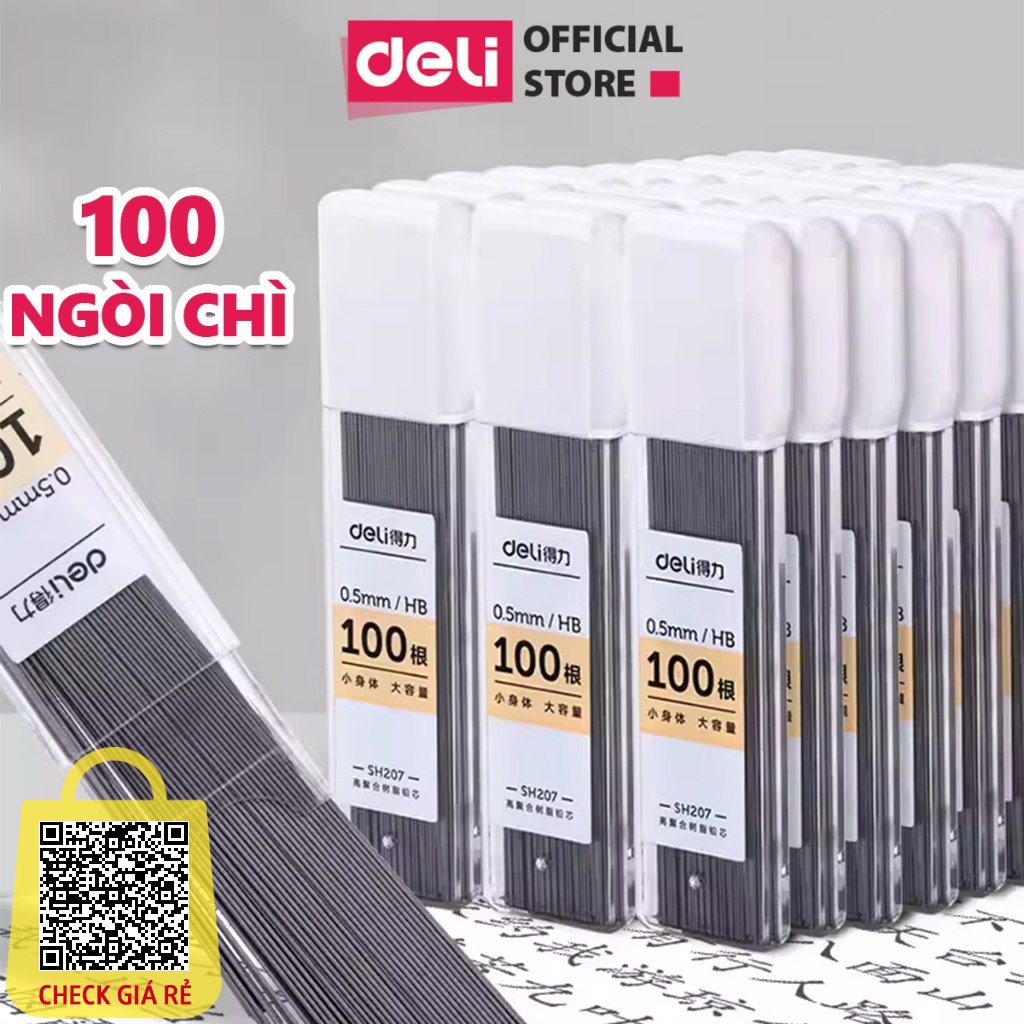 Ruột Bút Chì Kim 0.5mm Deli Ngòi Chì Kim 100 Chiếc 2B Lõi Chì Bấm Nhỏ Gọn Tiện Lợi Phù Hợp Cho Học Sinh Văn Phòng