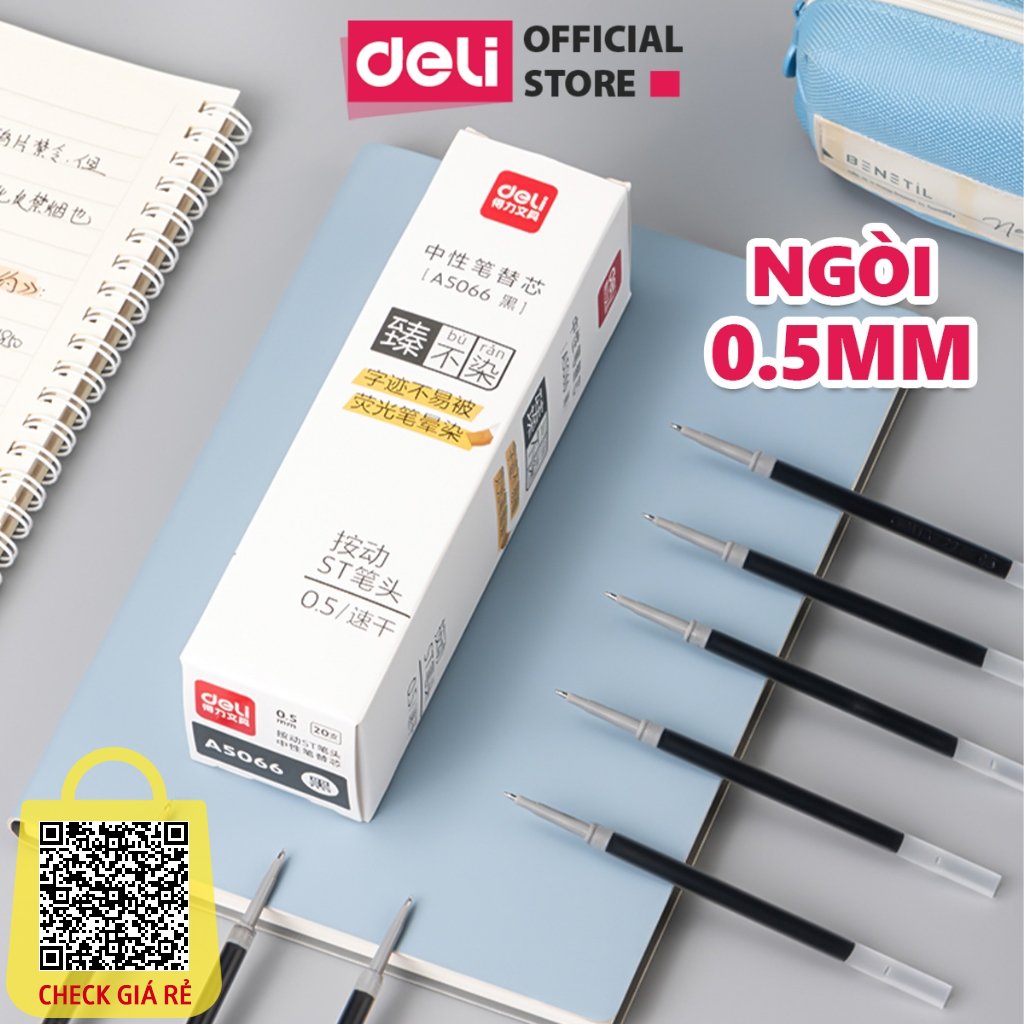 Ruột Bút - Ngòi Viết Gel Deli 0.5mm Dùng Cho Bút Bi Nước - Bút Gel Nhiều Loại - Ngòi 0.5mm - Lâu Hết Mực Thiết Kế Mới