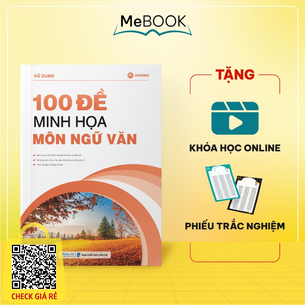 Sách 100 đề minh họa môn Ngữ văn ôn thi THPTQG - Me Book