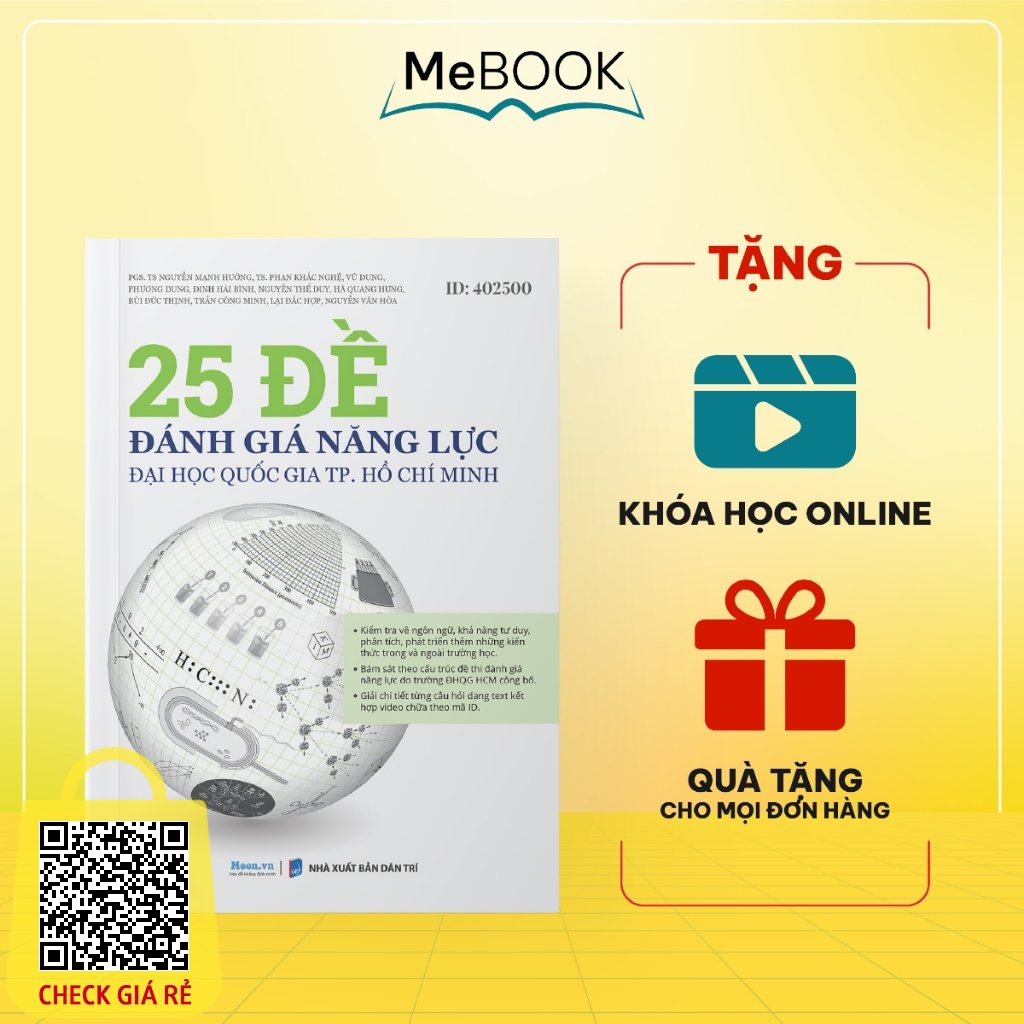 Sách 25 đề thi đánh giá năng lực ĐHQG TP.HCM 2024 | Me Book