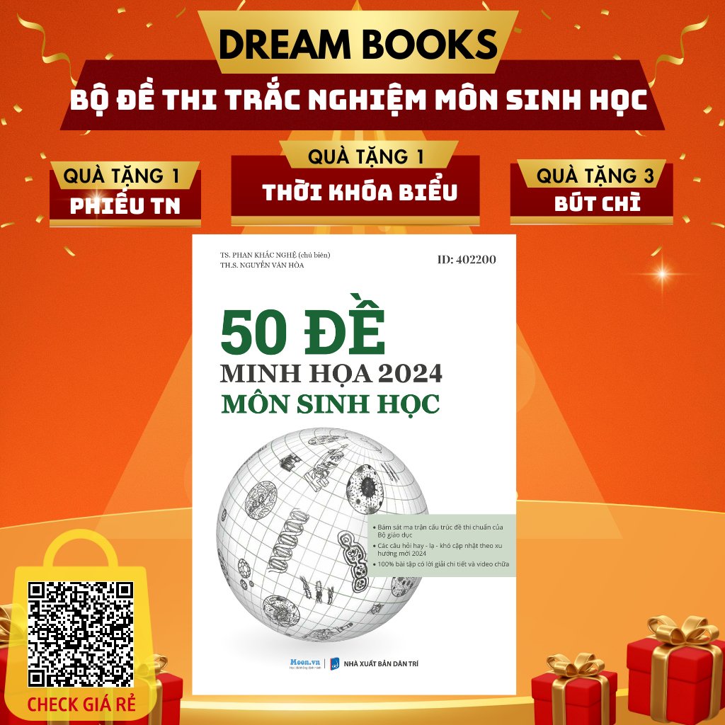 Sách- 50 Bộ Đề Minh Họa Môn Sinh Học Cập Nhật Bản Mới Nhất Ôn Thi THPT Quốc Gia Năm 2024- Tặng Kèm Khóa Học