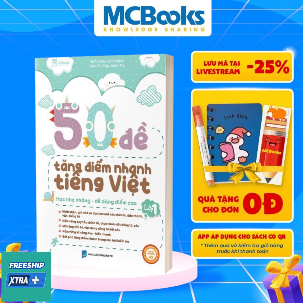 Sách 50 Đề Tăng Điểm Nhanh Tiếng Việt Lớp 1 - Theo chương trình bộ sách Kết nối tri thức và cuộc sống