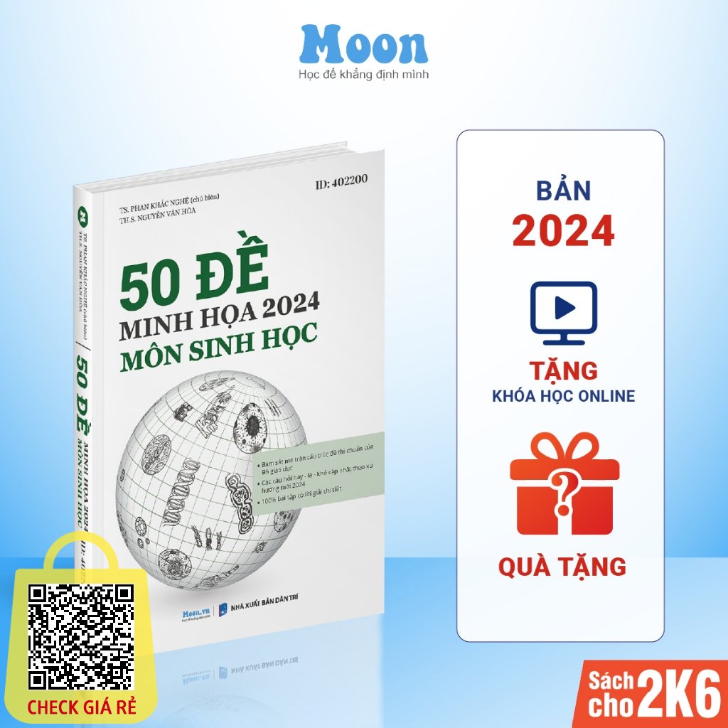 Sách bộ đề minh họa ôn luyện thi THPTQG 2024 50 Đề trắc nghiệm môn Sinh học thầy Phan Khắc Nghệ - Sách ID