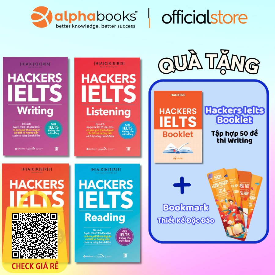 Sách Bộ > Hackers IELTS (Combo/Lẻ: Listening + Reading + Speaking + Writing) (Tái Bản Mới Nhất, File Nghe/Đọc thử,Gamma)