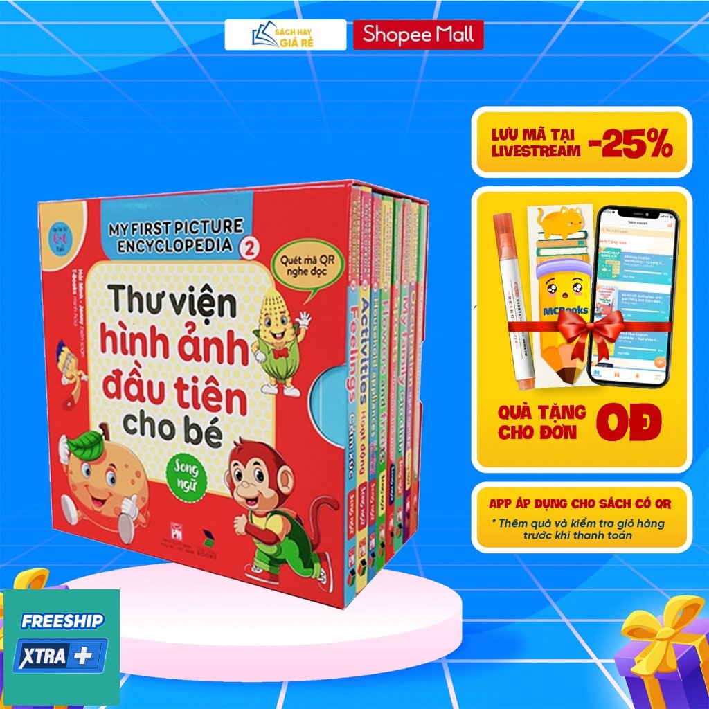 Sách Bộ Hộp Thư Viện Hình Ảnh Đầu Tiên Cho Bé Từ 0 6 Tuổi Song Ngữ Việt Anh - Tập 2