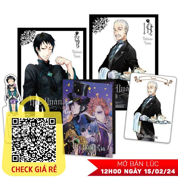 Sách Bộ Manga Hắc Quản Gia - Tập 9 + Tập 10 (Bộ 2 Cuốn) - Tặng Kèm Bookmark “Côn Lôn” + Black Card+Kẹp File “The Circus”