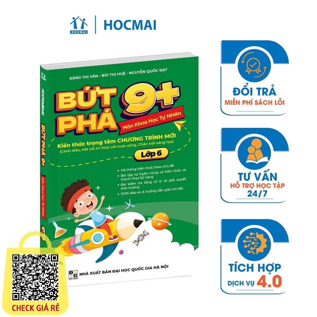 Sách Bứt phá 9+ lớp 6 môn Khoa Học Tự Nhiên (Theo chương trình SGK mới). Bí kíp giúp con đạt toàn điểm 9,10 trên lớp