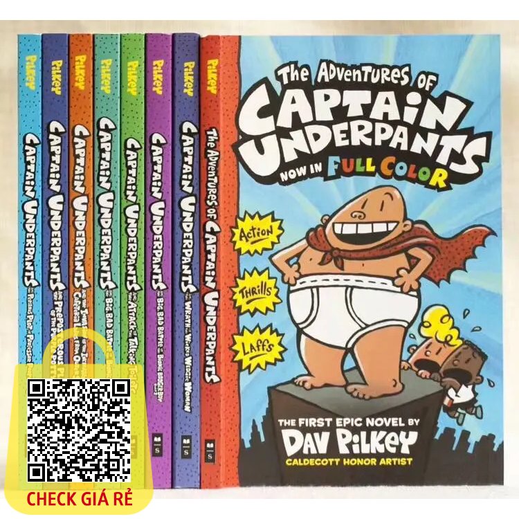 Sách Captain Underpants Thuyền Trưởng Quần Chíp nhập màu 12 quyển kèm file audio