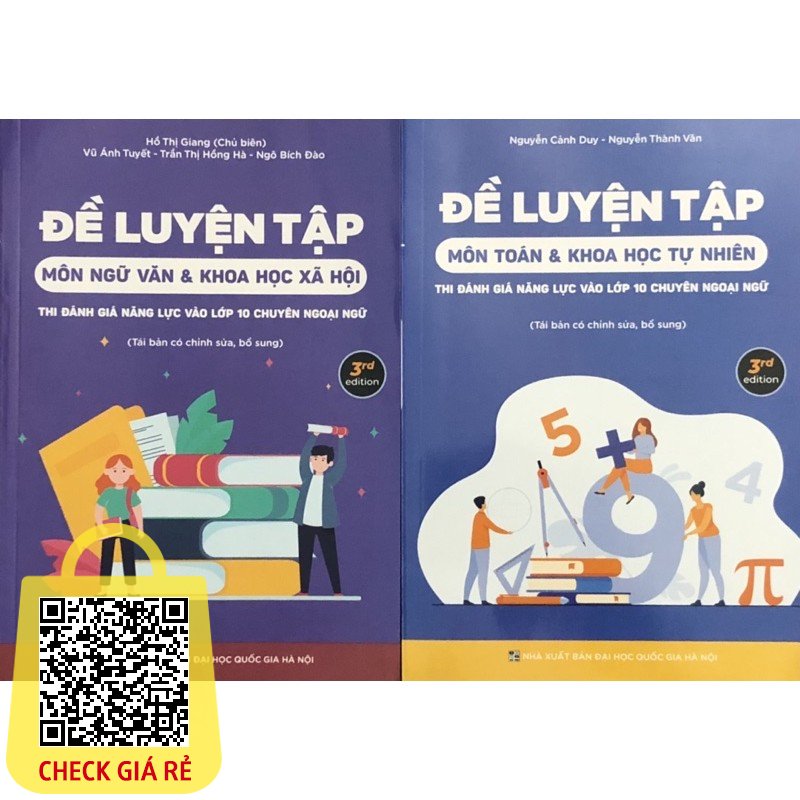 Sách (Combo 2 cuốn) Đề Luyện Tập Thi Đánh Giá Năng Lực Vào Lớp 10 Chuyên Ngoại Ngữ Môn Toán Ngữ Văn