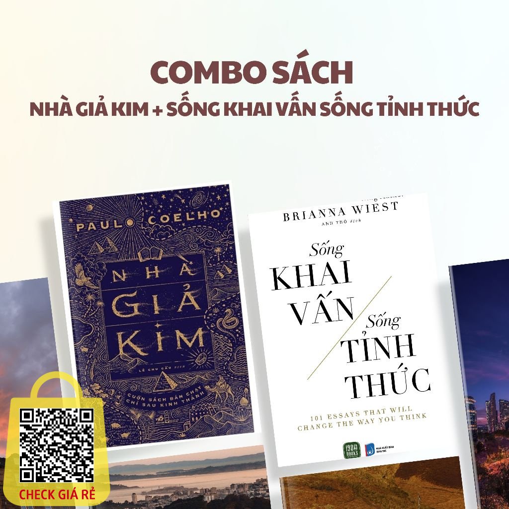 Sách Combo 2 cuốn : Nhà Giả Kim (Nhã Nam) + Sống Khai Vấn Sống Tỉnh Thức