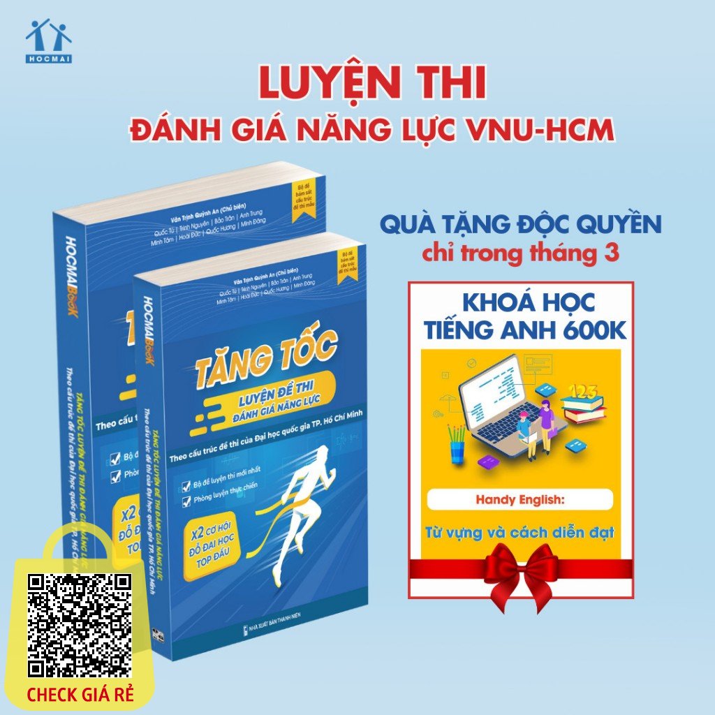 Sách Combo 2 cuốn Tăng tốc luyện đề thi Đánh giá năng lực ĐHQG TP.HCM - Bản 2024 dành cho lớp 12 - Ôn luyện thi ĐGNL HCM