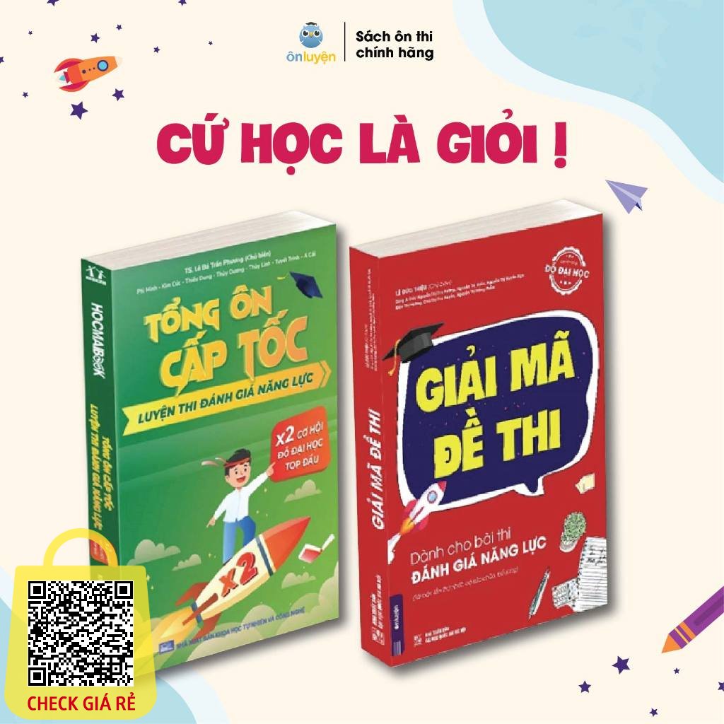 Sách- Combo 2 cuốn Tổng ôn cấp tốc luyện thi Đánh giá năng lực và Giải mã đề thi Đánh giá năng lực ĐHQGHN