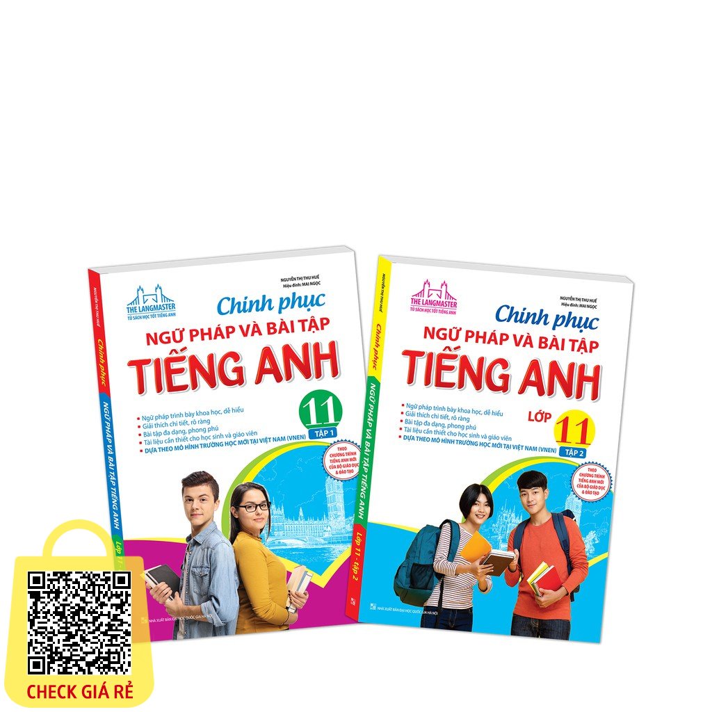 Sách - combo Chinh phục ngữ pháp và bài tập tiếng Anh lớp 11 (trọn bộ 2 tập) Tặng Kèm Bookmark