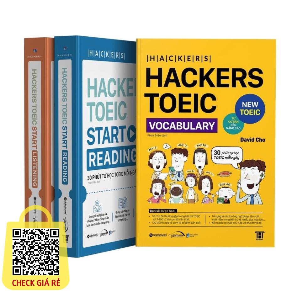 Sách Combo Hackers TOEIC : VOCABULARY + READING + LISTENING AlphaBooks