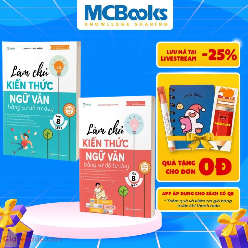 Sách Combo Làm chủ kiến thức Ngữ Văn 8 bằng sơ đồ tư duy