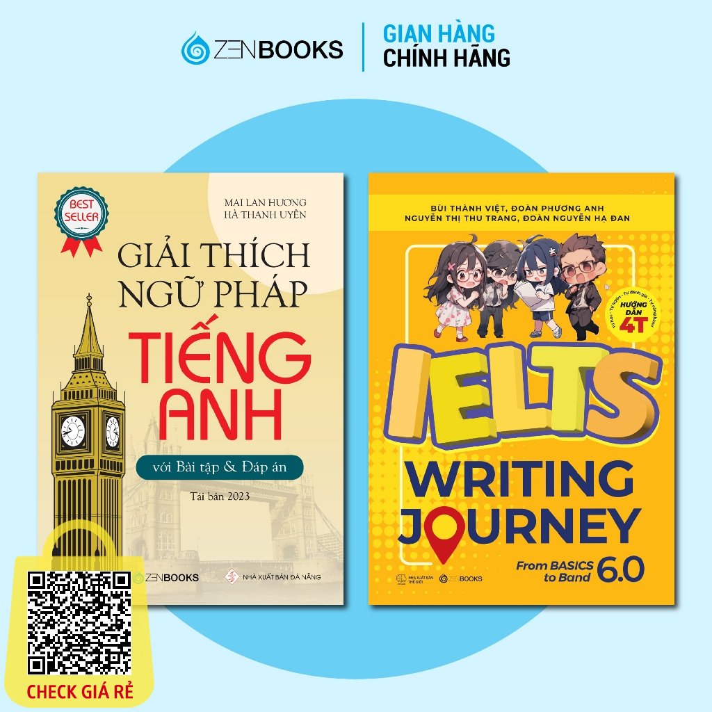 Sách Combo Làm Chủ Tiếng Anh (Giải Thích Ngữ Pháp Tiếng Anh + IELTS Writting Journey From Basic to Band 6)