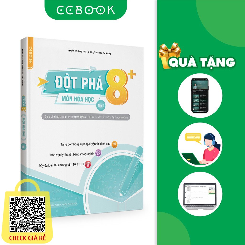 Sách Đột phá 8+ môn Hóa học tập 1 (Phiên bản mới) Ôn thi đại học và THPT quốc gia Chính hãng CCbook