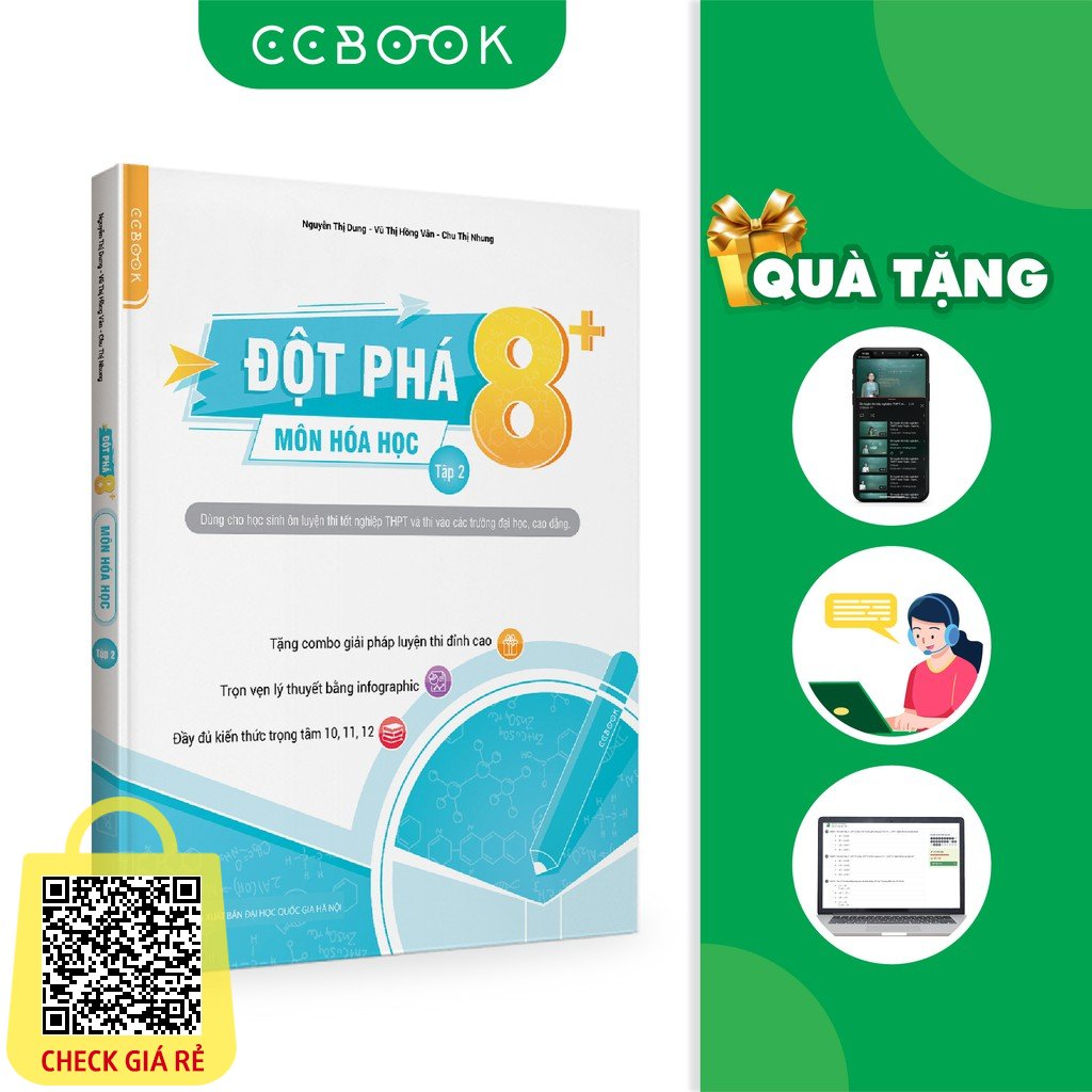 Sách Đột phá 8+ môn Hóa học tập 2 (Phiên bản mới) Ôn thi đại học và THPT quốc gia Chính hãng CCbook