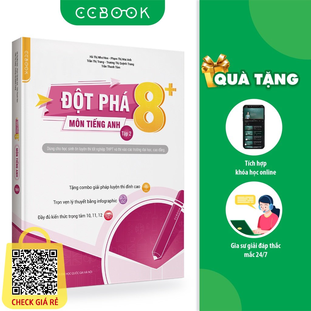 Sách Đột phá 8+ môn Tiếng anh tập 2 (Phiên bản mới) Ôn thi đại học và THPT quốc gia Chính hãng CCbook