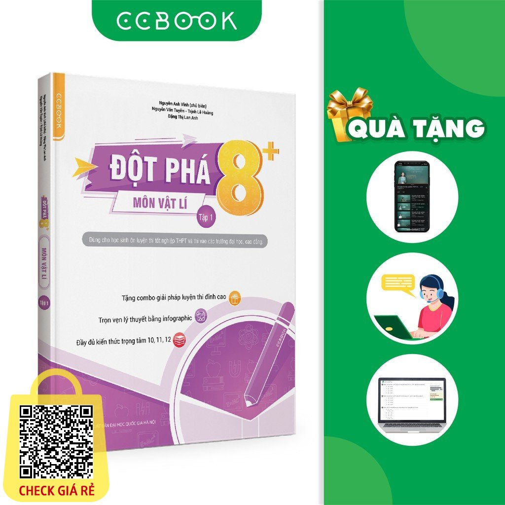 Sách Đột phá 8+ môn Vật lí tập 1 (Phiên bản mới) Ôn thi đại học - THPT quốc gia Chính hãng CCbook