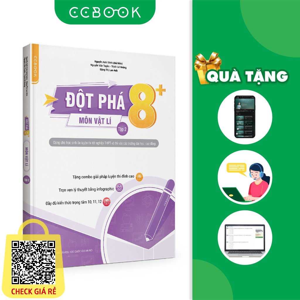 Sách Đột phá 8+ môn Vật lý tập 2 (Phiên bản mới) Ôn thi đại học và THPT quốc gia Chính hãng CCbook