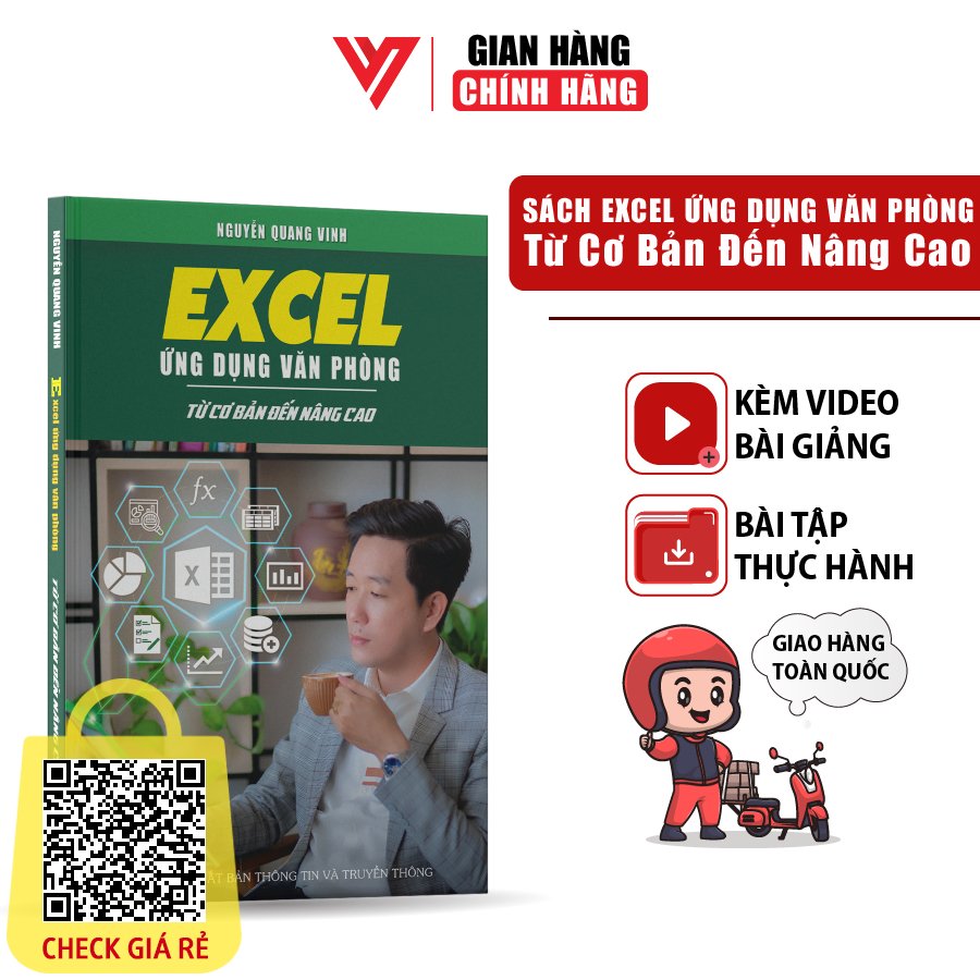 Sách Excel Ứng Dụng Văn Phòng ĐÀO TẠO TIN HỌC Từ Cơ Bản Đến Nâng Cao Có Kèm Video Khóa Học